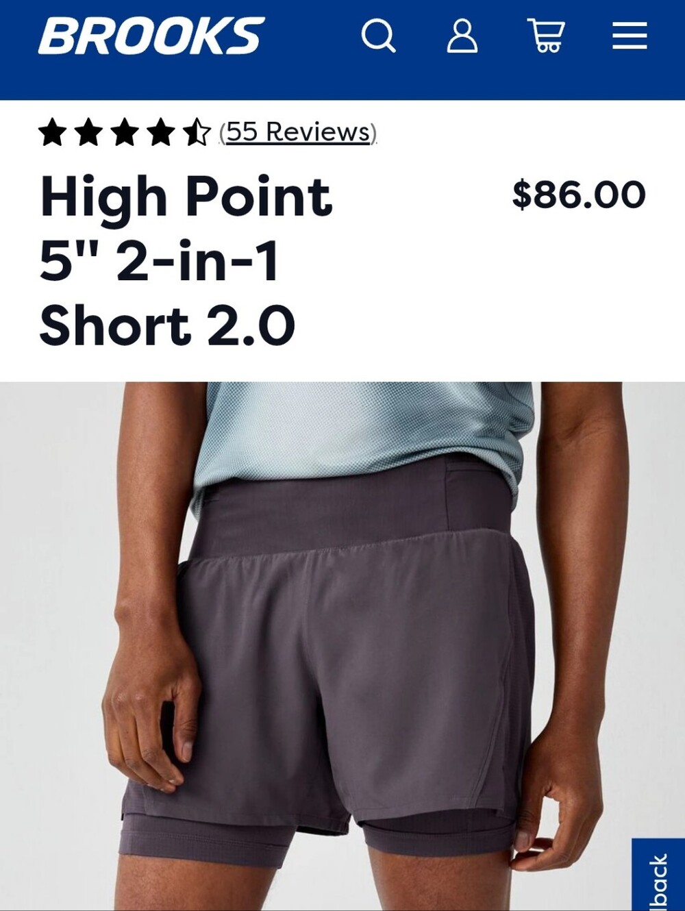 Brooks High Point 5" 2-in-1 Shorts in Dark Russet